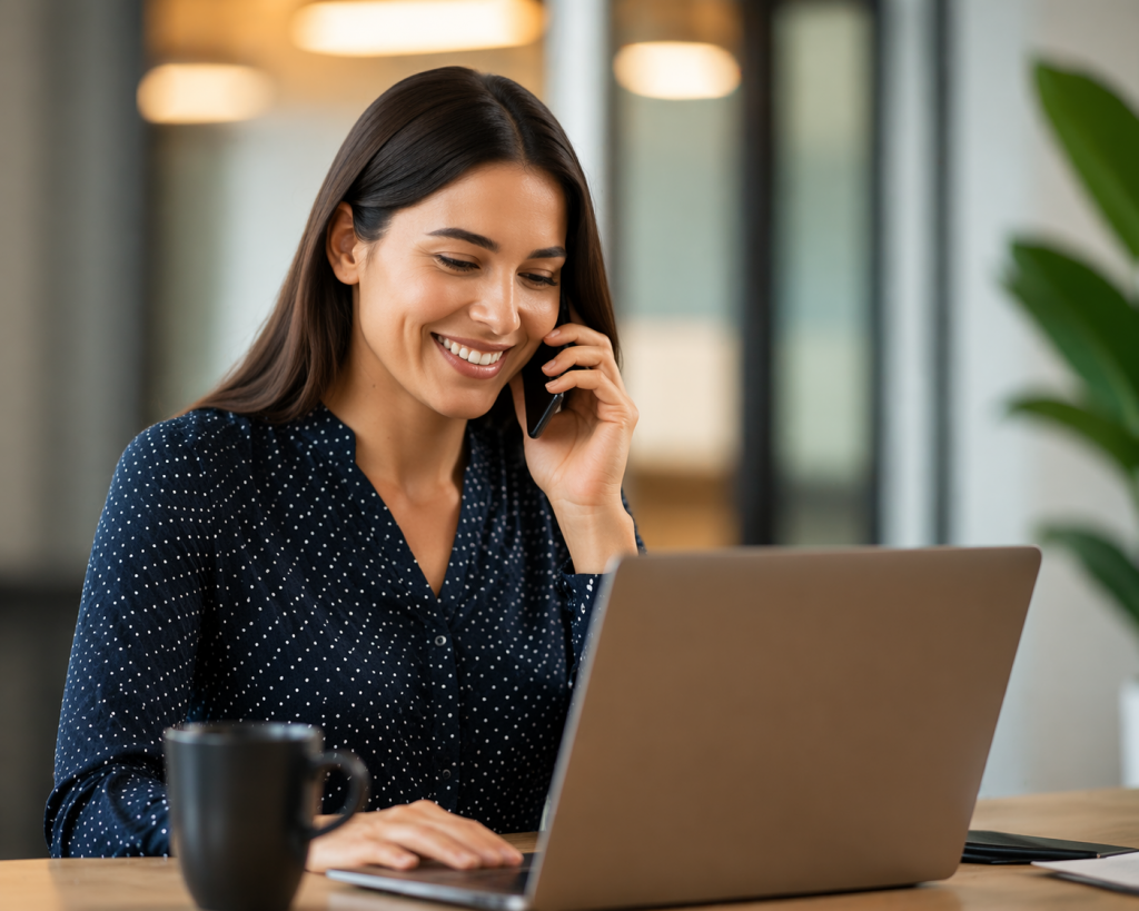 receptionist on the phone